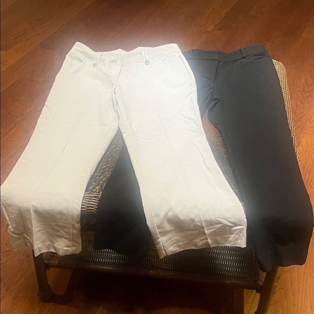 LOFT White and Black Skinny Pants